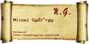 Mizsei György névjegykártya